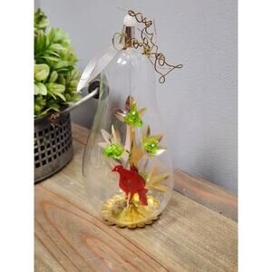 Vintage Resl Lenz Partridge In A Pear Tree Glass Christmas Ornament West Germany